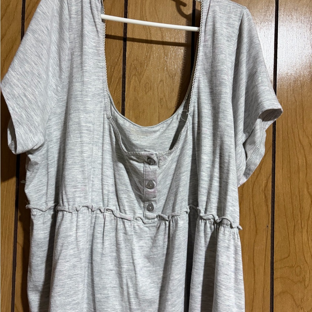 No Boundaries Light Gray Women's Blouse